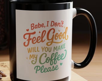 Ceramic Mug with Colorful "Coffee Please" Graphic – 11oz or 15oz