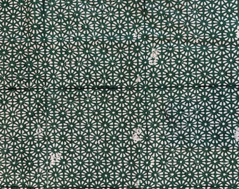 New Fabric Remnant - Green Handblock Print