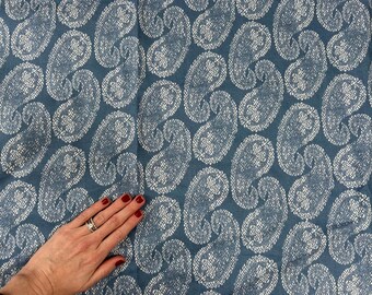 New Fabric Remnant - Inga Holst - Worn Paisley - Denim