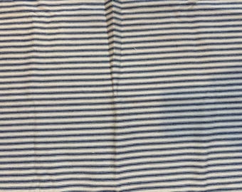 New Fabric Remnant - Navy & Natural Ticking