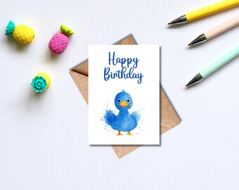 Duckling Birthday Card. Funny Duck Card. Card With A Duckling - View #11
