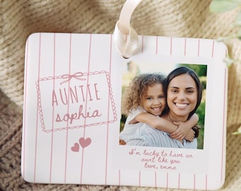 Personalized Auntie Ornament with Photo, Custom Aunt Ornament, Aunt Christmas Gift, Loving Aunt Gift, Aunt Niece Gift, Niece Keepsake