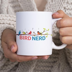 Bird Nerd Mug, Gift for Bird Lovers, Nature Enthusiast Coffee Cup, Birdwatcher Ceramic Mug, Cute Avian Design, Birdwatching Gift Idea