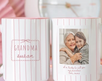 Personalized Grandma Photo Mug with Grandkids, Custom Grandma Mug, Grandkids Photo Gift, Grandma Picture Gift, Gift from Grandchildren