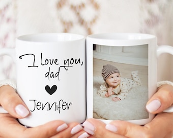 Custom photo mug, first father day, happy fathers day, baby face mug, customizable mug, fathers day from son, dad gift from kids, photo mug
