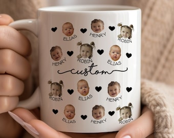 Baby Face Mug, Personalized Face Mug, Custom Photo Mug, Your baby Face, Baby Face Mug For Mom Dad Birthday Gift, grandma gift, grandpa gift