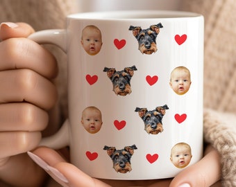 Baby Face Mug, Personalized Face Mug, Custom Photo Mug, Your Dogs Face Mug, Your baby Face Mug, Baby Face Mug For Mom Dad Birthday Gift