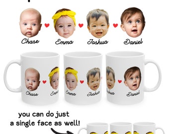 Baby Face Mug, Personalized Face Mug, Custom Photo Mug, Your baby Face Mug, Baby Face Mug For Mom Dad grandma Birthday Gift, Face mug