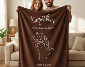 Personalized Couple/Besties Blanket, Gift for Girlfriend, Gift for Husband, Thoughtful Valentines Day Gift, Galentine’s Gift, BFF Keepsake