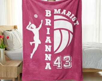 Custom Volleyball Blanket, Personalized  Name Volleyball Senior Gift, Gift for Volleyball Team Gift, Girls Volleyball Gift, Christmas Gift