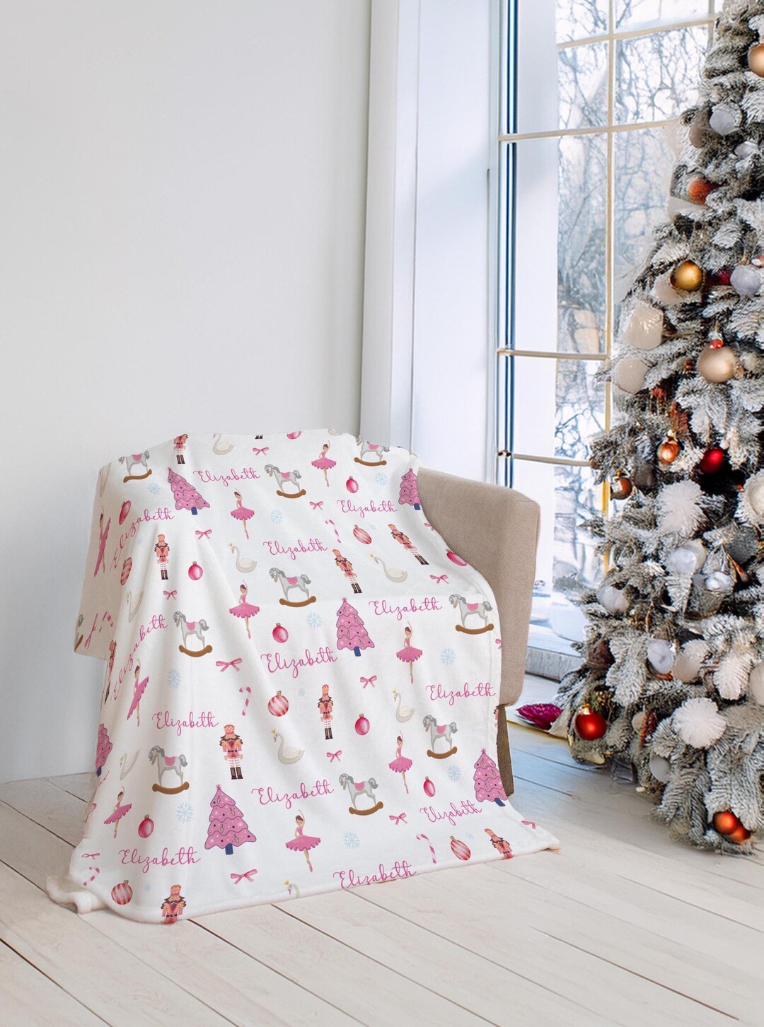 Nutcracker Red Pattern Print Blanket