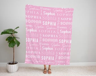Personalized Blanket, Custom Blanket with Name, Name Blanket for Adults, Anniversary Gift, Throw Blanket Gift for Girlfriend, Christmas Gift