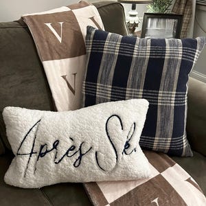 Custom Initial Name Blanket, Checkered Custom Plush Blanket, Personalized Minky or Sherpa Throw, Monogram Letter Blanket, Christmas gift afbeelding 5