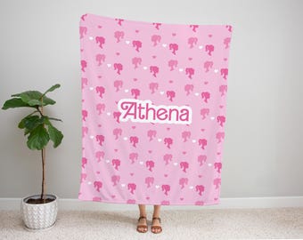 Let's Go Party Blanket, Custom Pink Blanket for Kids, Birthday Gift, Pink Party Favors, Fun Pink Throw, Christmas Gift