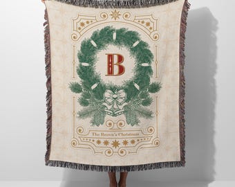 Personalized Christmas Gift Blanket, Family Name Throw Blanket, Winter Couch Cover Throw Blanket, Christmas Gift For Families, Parents