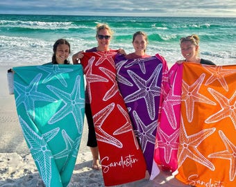 Beach Towels, Starfish Custom Beach Towel, Personalized Starfish Beach Towel, Summer Essentials Beach Towel, Bachelorette Party Favors