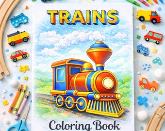 Train Coloring Book: 20 Printable Railroad Pages (PDF)