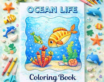 Libro para colorear sobre la vida marina: Criaturas submarinas (PDF)