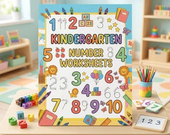 Kindergarten Number Workbook: Math Practice 1-20 (Digital Download)