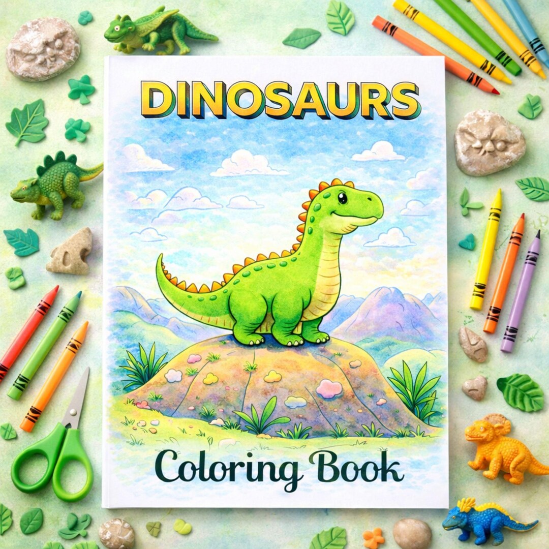 Dinosaur Coloring Book for Kids: Prehistoric Fun (instant Download PDF ...