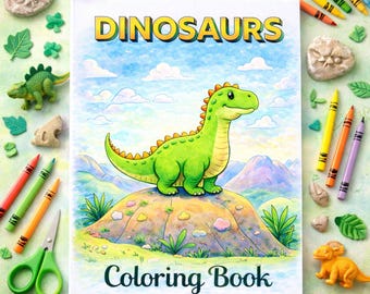 Dinosaur Coloring Book for Kids: Prehistoric Fun (Instant Download PDF)