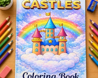 Castle Coloring Book for Kids: 20 Unique Pages (Instant Download)