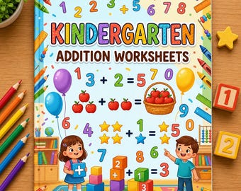 Kindergarten Math Workbook: Single Digit Addition (PDF Pattern)