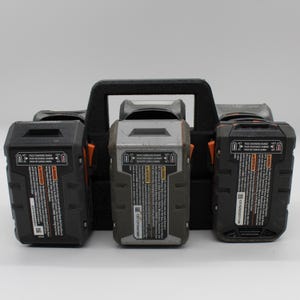 6 Slot Battery Organizer Compatible with RIDGID 18V | Tool Battery Holder Storage Rack Garage Caddy Wall Mount imagem 2