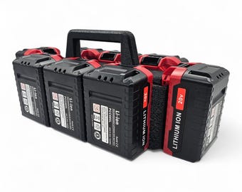 8-Slot Battery Caddy Organizer with Carry Handle Compatible with Porter Cable 20V Batteries