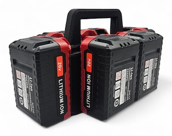 6-Slot Battery Caddy Organizer with Carry Handle Compatible with Porter Cable 20V Batteries