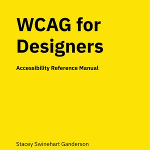 Kopia książki „WCAG dla projektantów: podręcznik dostępności” autorstwa Stacey Swinehart Ganderson w formacie PDF.