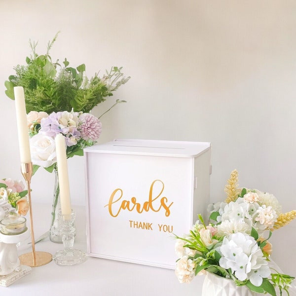 Hochzeitskartenbox | Weißer Hochzeitsbriefkasten | Hochzeitsdekoration | PVC-Kartenbox | Hochzeitskarten | Weiße Hochzeit