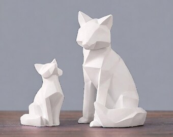 Nordic Fox Sculptures | Fox Statue | Fox Figurine | Animal Sculptures | Living Room Decor | Home Decor
