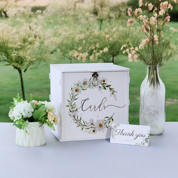 Hochzeitskartenbox | Weißer Hochzeitsbriefkasten | Hochzeitsdekoration | PVC-Kartenbox | Hochzeitskarten | Weiße Hochzeit