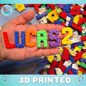 Brick Name Cake Topper, 3D Printed Cake Topper letters and numbers