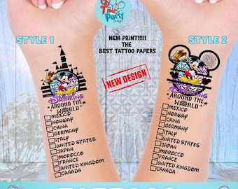 Epcot Food & Wine Festival Temporary Tattoo, Drink Around the World