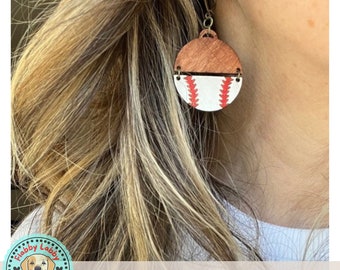 Baseball Earring SVG File, Glowforge Laser Design (Digital Download)