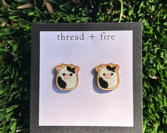 Cow Stud Earring SVG, Kawaii Earrings, Laser Cut File (Digital Download)