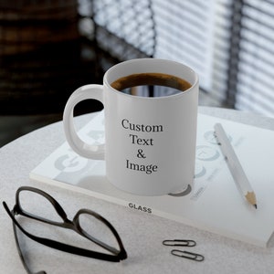 Personalized Jumbo Coffee Mug: Custom Photo & Text, 20oz Ceramic Cup