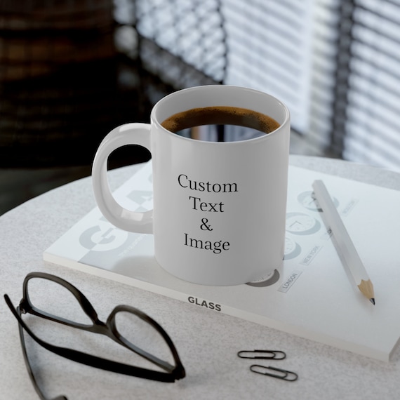 Personalized Jumbo Coffee Mug: Custom Photo & Text, 20oz Ceramic Cup - Etsy