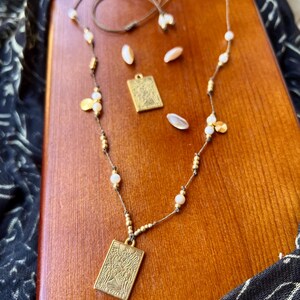 Collier tarot avec perles / carte de tarot The Lovers