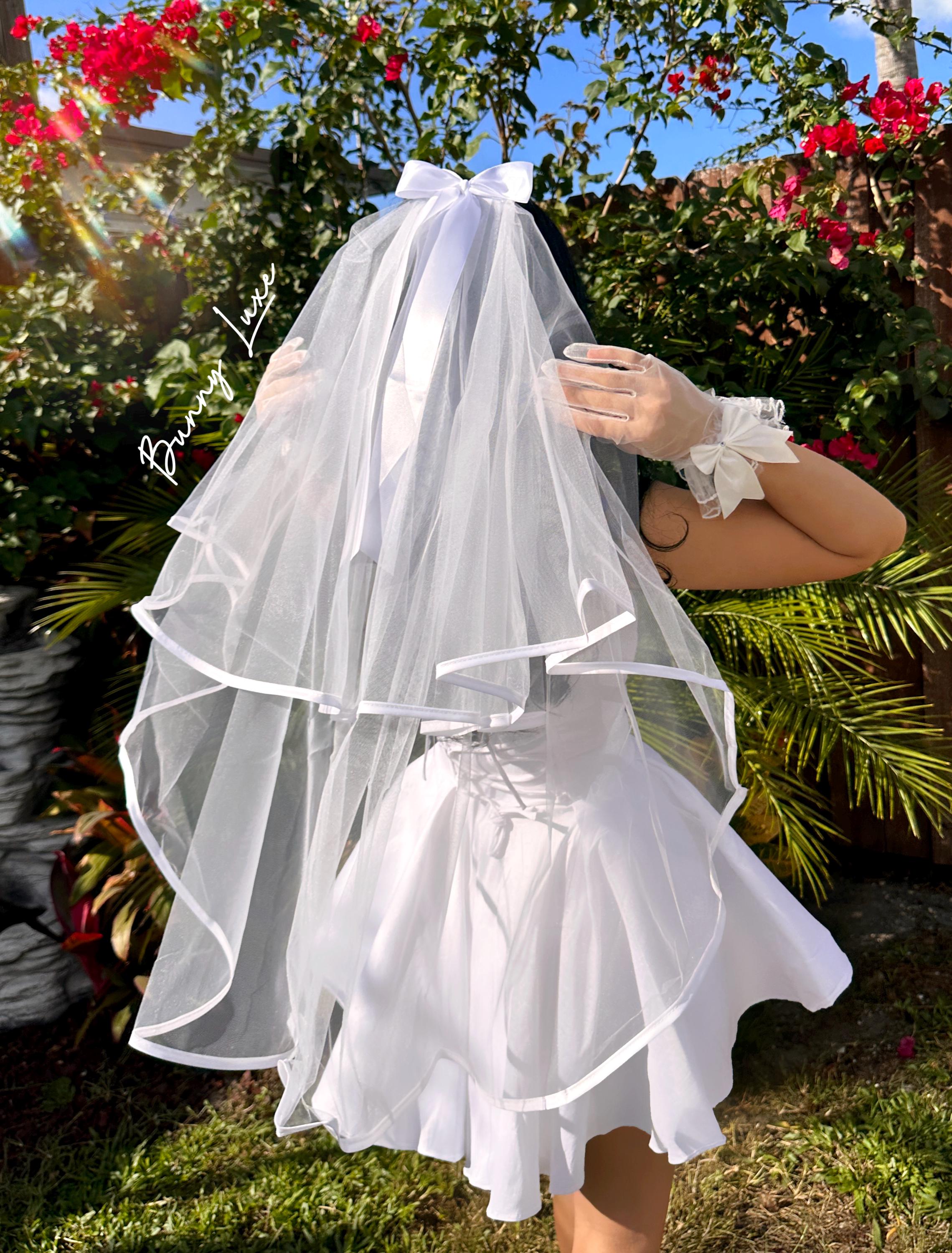 Elbow Length Wedding Veil Bow - Etsy display picture 2