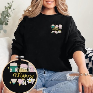 Sudadera personalizada con nombre de maestro, regalo inspirado en bordado, camiseta de regreso a clases, nombre de maestro personalizado bordado