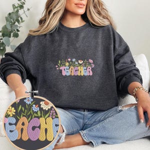 Camiseta bordada para maestro, camiseta bordada personalizada para regreso a clases, regalo de graduación para maestros nuevos, primer día de clases