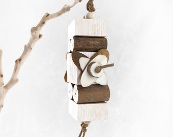 Sola Balsa Wood Bird Toy | All Natural Parrot Shredder for Cockatiels Conures Quakers | Interactive Bird Cage Toy, Handmade | Tower of Balsa