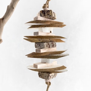 Beakstacular - Natural sola wood bird toy, small parrot chew toy, balsa bird toy for Parakeet, Parrotlet, Lovebird, Budgie Toy