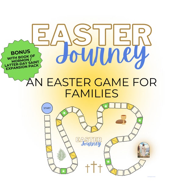 Easter Journey Board Game Children Families Jesus Christ Resurrection Holy Week Cards Trivia Scripture New Testament Book of Mormon Bible