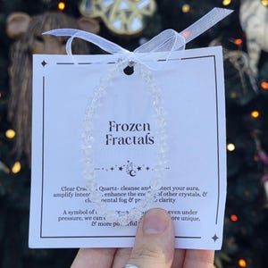 Joias com Cristal de Quartzo Transparente Rachado | Pulseira de Pedras Preciosas Frozen Fractals de 6 mm