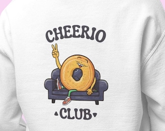 CHEERIO CLUB Frauen Pullover Donut Boho Aesthetic Design Sweater Gemütlicher Sweatshirt Print Pullover | Perfektes Geschenk