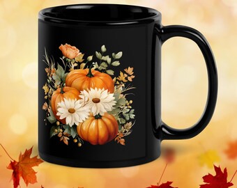 Pumpkin Harvest Fall Mug – Large 15oz Autumn Leaves Coffee Cup, Perfect Thanksgiving Gift for Fall Lovers & Pumpkin Spice Fans